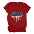 thumbnail image 6 of Dyegold Summer Tops for Women 2023 Trendy, Women Tops and Blouses Heart American Flag Patriotic Tshirts Crewneck Short Sleeve Blouses Casual Loose Fit ​Tunics, 6 of 6