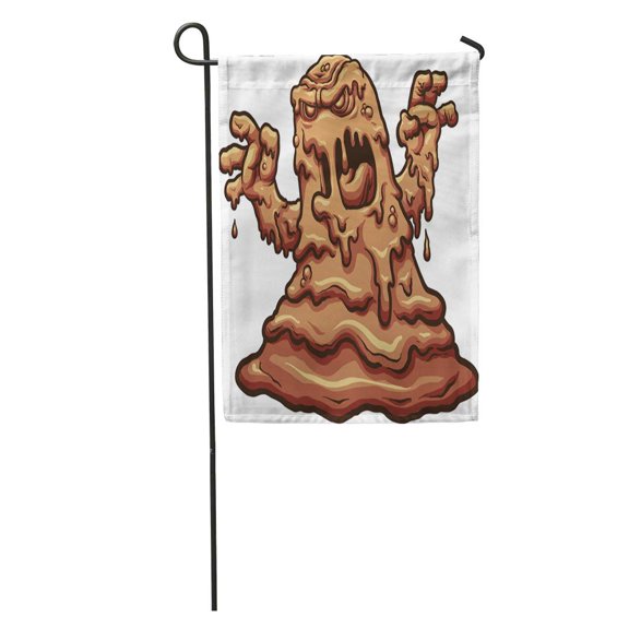 SIDONKU Chocolate Cartoon Mud Monster Clip Simple Gradients All in Single Garden Flag Decorative Flag House Banner 12x18 inch