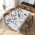 thumbnail image 3 of Teal Gray Eucalyptus Leaves Table Cloth Waterproof Tablecloths, Farmhouse Botanical Watercolor Tablecloth Dining Table Cover for Kitchen Party Tabletop Outdoor, Rectangle Tablecloth 54x108 Inch, 3 of 9