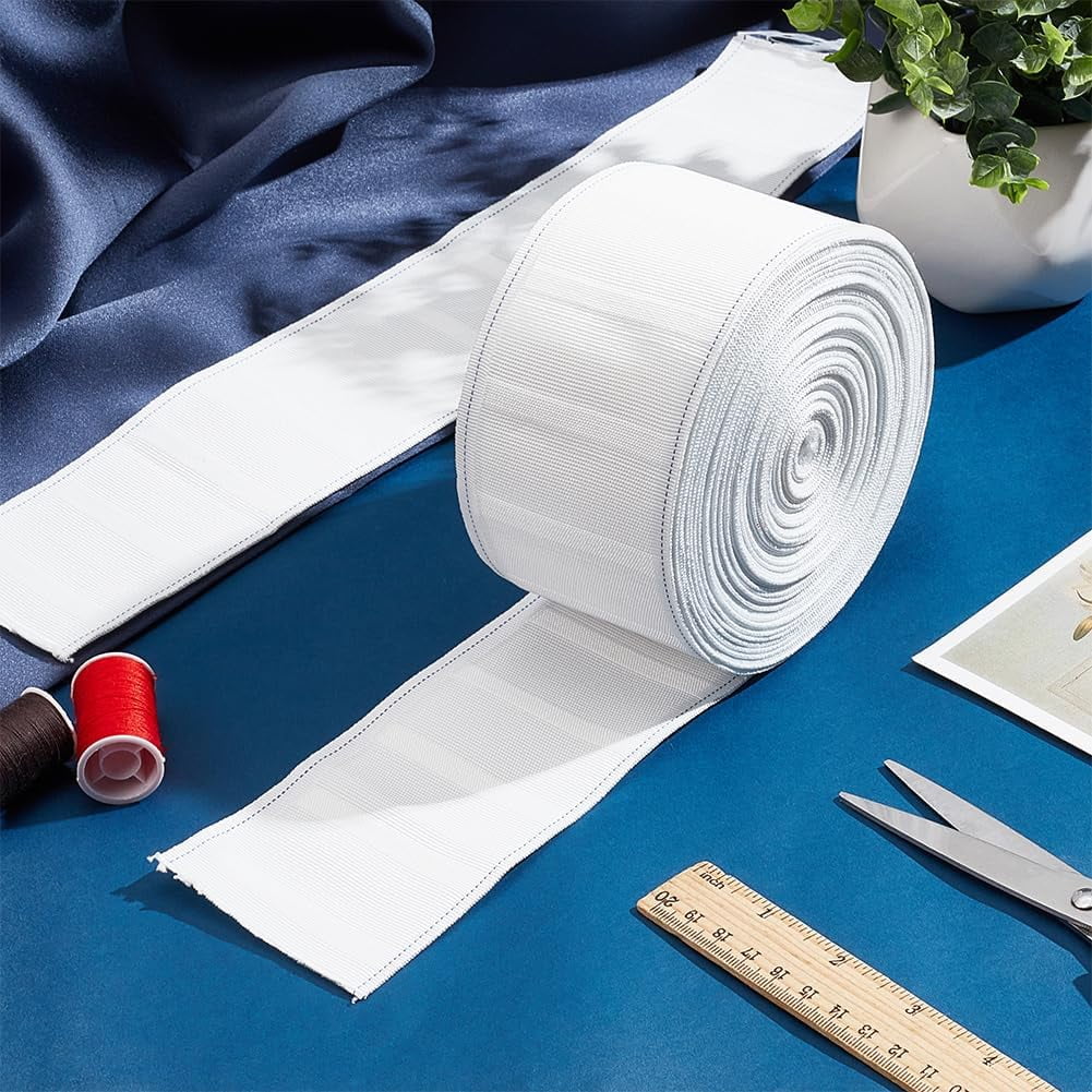 16 Yards White Curtain Tape 2.87 Inch Curtain Pleat Tape Polyester Pleater Tape for Curtains DIY Pinch Pleat Curtain and Drapes Hooks White DIY