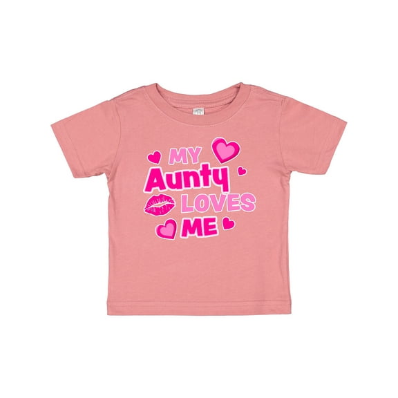 Inktastic My Aunty Loves Me with Hearts and Kiss Boys or Girls Baby T-Shirt