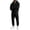 07-Black, variant on Mens Sweat Suits Fall Winter Casual Hoodie and Sweatpants Set Solid Long Sleeve Pullover Top Lounge 2 Piece Outfit
