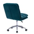 thumbnail image 3 of 360 Swivel Degree Home Office Chair, Modern Velvet Upholstered Armless Desk Chair with 5-stars Metal Base, Adjustable Lift Height and Padded Back & Seat, Leisure Accent Chair for Living Room, Teal, 3 of 7