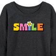 thumbnail image 3 of Instant Message - Colorful Smile - Women's Lightweight French Terry Long Sleeve Shirt, 3 of 6