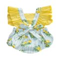 thumbnail image 4 of Baby Girl Candy Lemon Print Ruffle Romper Outfit, 4 of 5