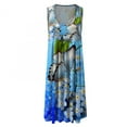 thumbnail image 4 of DEELLEEO Robes d'Été Femmes Rollback et Liquidation Imprimé Mode Décontracté Sans Manches Vacances Plage Mini Robe, 4 of 6