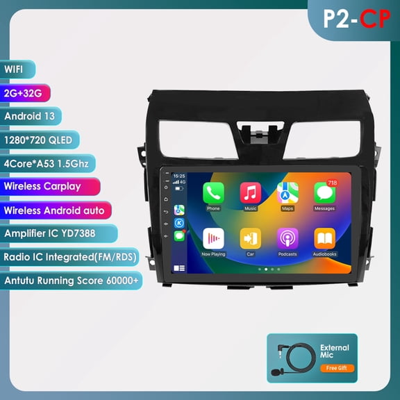 Android Auto Apple CarPlay Bluetooth 2 32GB Wifi AUX 10.1" Touch Screen Car Stereo Radio Head Unit Multimedia GPS Navigation Player For Nissan Altima Teana 3 2013 2014 2015 2016 2017 2018