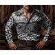 thumbnail image 1 of Camisa de manga larga con estampado de flores de vaquero occidental para primavera y verano, cómoda camisa de fiesta de tela suave para hombre, 1 of 6