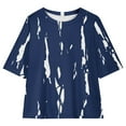 thumbnail image 4 of Spazoro Little & Big Girls Leisure Outfit Sets, Summer 2-Pieces Crew Neck Striped Short Sleeve Shirt and Shorts Sets Navy Size 12 T, 4 of 8