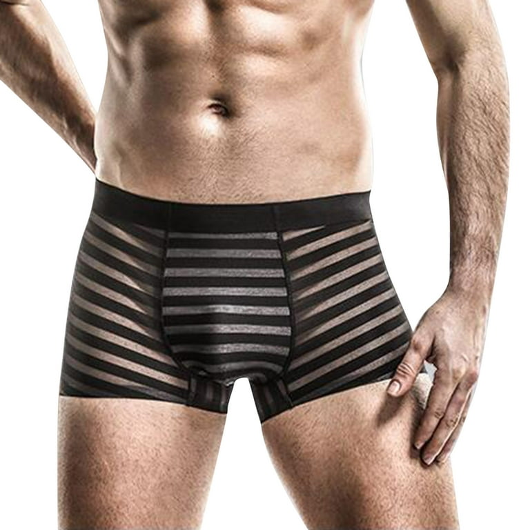 Zuwimk Men Underwear,Men's Briefs Breathable Comfortable Mesh Underwear  Black,L 