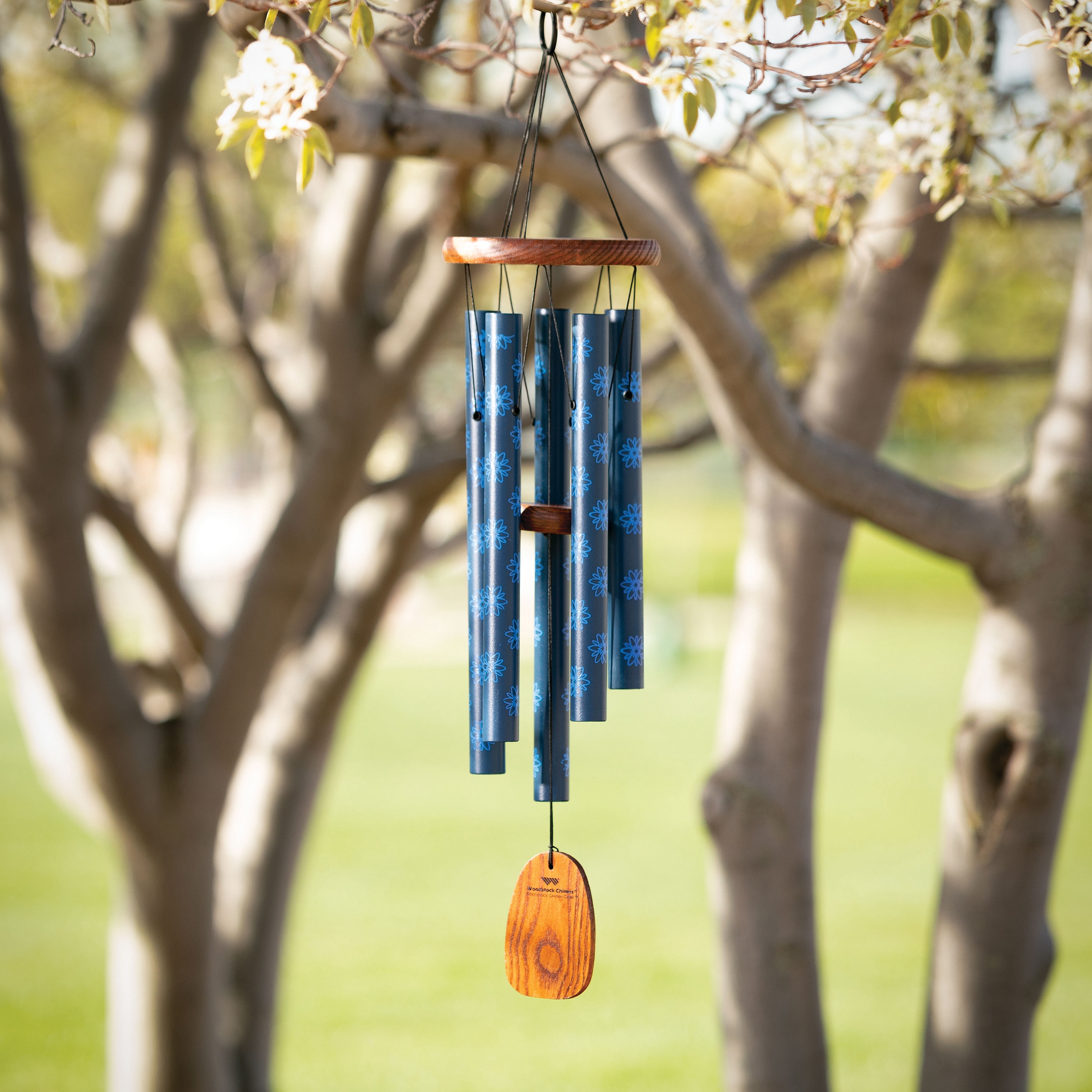 Woodstock Windchimes Garden Chime Dahlia, Wind Chimes For Outside, Wind Chimes For Garden, Patio, and Outdoor Décor, 24"L