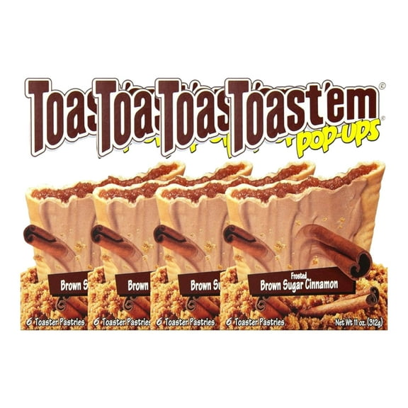 Toast'em Pop-Ups Brown Sugar Cinnamon Toast'em Toaster Pastries 6 count (Pack of 4)