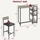 thumbnail image 5 of Kitchen mesa set para 2 con a almacenamiento estante. includes 2 forrado sillas. ideal para para small spaces y apartments (gray), 5 of 7