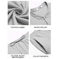 thumbnail image 5 of COOFANDY Mens Linen Suit 2 Piece Cotton Set Fashion Short Sleeve Henley Shirt Vacation Summer Outfits Grey, 5 of 9