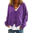 thumbnail image 1 of Womens Sweater Knitted Casual V-neck Solid Color Cardigan Sweater, 1 of 3