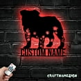 thumbnail image 2 of Craftnamesign Custom FLoral English Bulldog Metal Wall Art LED Light, Bulldog Lover Name Sign, 2 of 5
