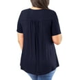 thumbnail image 2 of Traleubie Women's Short Sleeve Tunic Tops Lace Crochet Trim Pleated Tops Shirts of Female m-4x, 2 of 5