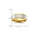 thumbnail image 4 of Gem & Harmony Mens Yellow Plated Stainless Steel Center Brushed Band Ring (8mm) for Men, 4 of 5