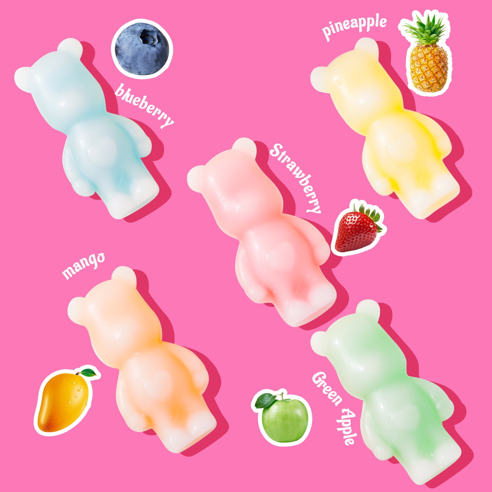 GummyGlow Fruity Bears Wax Candy, 12oz Bag Gluten Free - Chewy Retro Sweets with 5 Fruity Flavors, Ideal for ASMR Snacks, Viral TikTok Treats, Novelty Vintage Treats, Parties & Gifts