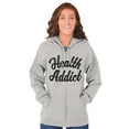 thumbnail image 4 of Health Addict Vegetarian Vegan Diet Unisex Fleece Graphic Zip Up Hoodie Brisco Brands 2X, 4 of 5