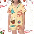 thumbnail image 2 of WEAIXIMIUNG Children's Casual Printed Button Down Collar Short Sleeved Top Shorts Pajamas Set 8-9 Years, 2 of 4