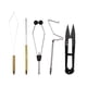 thumbnail image 1 of 5pcs Fly Tying Tools Combo Kit Fly Tying Vise Bobbin Holder Threader Needle Whip Finisher Scissors, 1 of 5