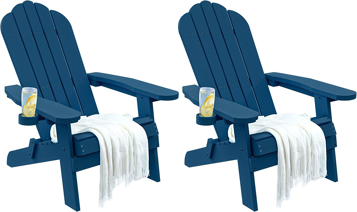 YITAHOME Folding Adirondack Chair Set of 2, Heavy Duty Foldable Plastic