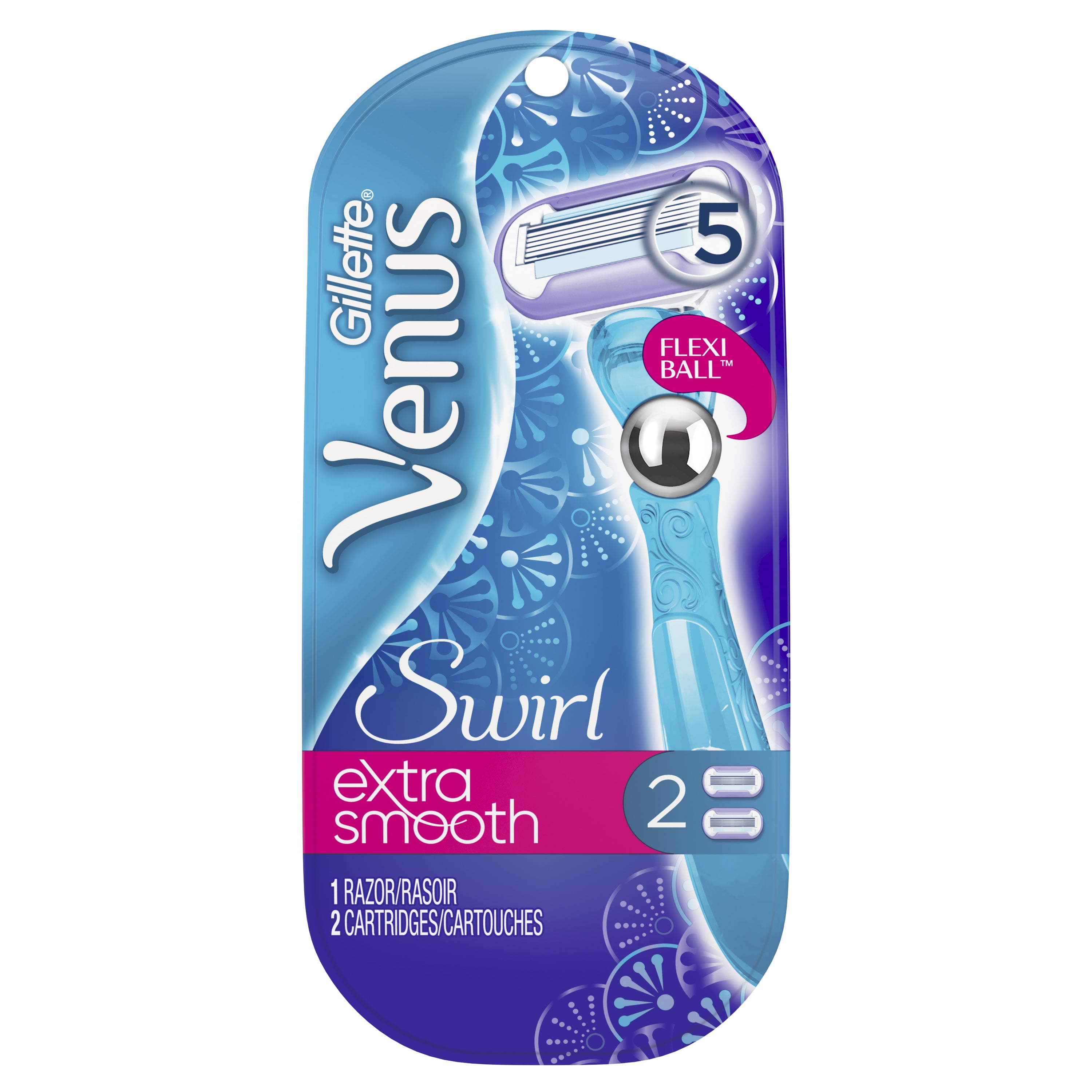 Gillette Venus Extra Smooth Swirl Blue Women's Razor - 1 Handle + 2 ...