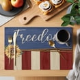 thumbnail image 2 of 4th of July Placemats Set of 12 Vintage Independence Day Sunflower Place Mats Indoor Wipeable Table Mats Washable Cloth Dining Table Placemats for Kitchen Holiday Party Home Decor 13x19 Inch, 2 of 9