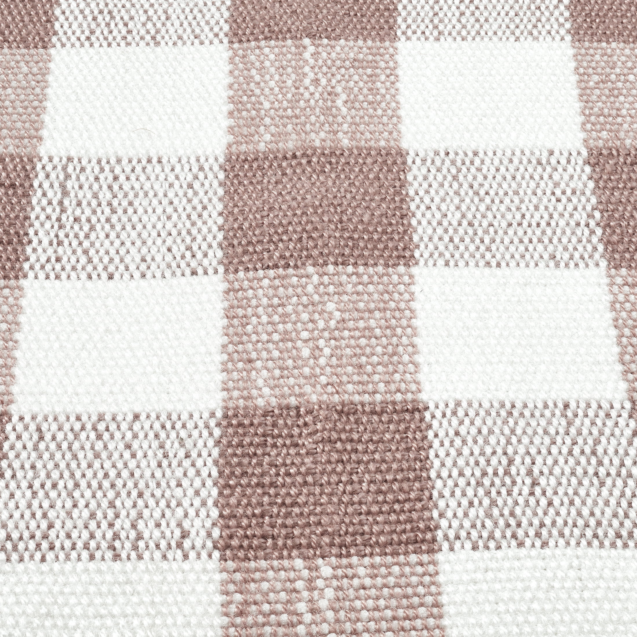 Gingham Fringe Valentine's Day Indoor/Outdoor Layering Rug, Pink and White, 24" x 38", by My Texas House