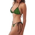 thumbnail image 2 of Saiise American Football Field Pattern Women's Adjustable Bikini Set High-Cut Two-Piece Swimsuit for Beach Pool Party Tropical Vacation, 2 of 6