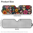 thumbnail image 3 of Psesaysky Front Windshield Sun Shade Sugar Skull Sunflower Foldable Car Sun Shade Fit for SUV Truck Off-road Vehicle, Keep Car Interior Cooler, 3 of 7