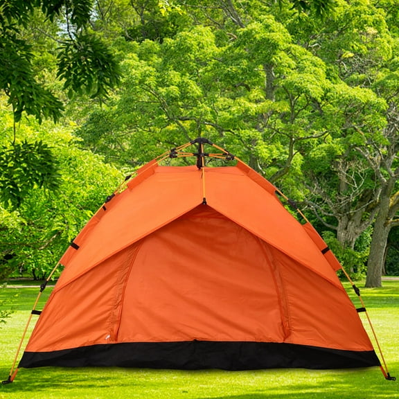 HEANUJJ 1Pc Orange Outdoor Tent for Travel Made from Oxford Cloth with Foldable and Breathable Design
