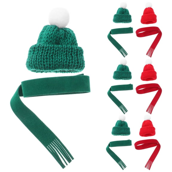 HEANUJJ 10x Mini Christmas Scarves Assorted Color Knitted for DIY Crafts