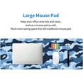 thumbnail image 4 of Navy Blue Camo Gaming Mouse Pad XL, Extended Stitched Edges Mousepad, Large Mouse Mat Desk Pad, Long Non-Slip Rubber Base Mice Pad（31.5x12 Inch）, 4 of 5