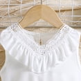thumbnail image 5 of Tqyyweavej Girl Summer Dresses Ruffle Sleeveless Lace Princess Sundress Cute Bow Belt Toddler Girl Tutu Dress 3-10T, White, 5 of 9
