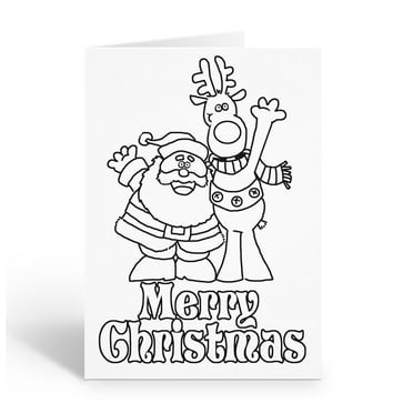 Stonehouse Collection | Holiday Christmas Kid Set of Coloring Greeting Cards | 12 Christmas Color Cards and Envelopes