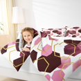 thumbnail image 4 of Manfei Pink Hexagon Honeycomb Bedding Comforter Set,Vintage Geometric Print Twin Comforter Sets,Modern Abstract Bedding Set For Adults,Luxury Bedroom Decor Reversible,2 Pieces, 4 of 8
