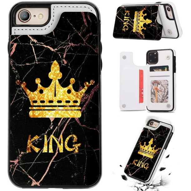 Straat jurk Revolutionair iPhone 13 wallet case men Leather King Phone Case for iPhone 13 Pro Max  Mini 12