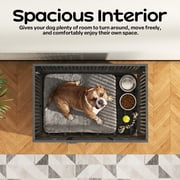 YOKWOK 38 Inch Heavy Duty Dog Crate for Small Dogs, Indestructible Chew-Proof & Escape-Proof Dog Cage for High Anxiety Dogs, Steel Dog Kennel with Locking Wheels & Removable Tray, Black