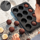 thumbnail image 4 of Molde antiadherente para pasteles, 12 agujeros con acero al carbono para hornear, molde redondo para pasteles, revestimiento de teflón, bandeja para hornear, utensilios para horno para hornear Xemadio 2033868, 4 of 8