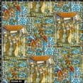 thumbnail image 2 of Stylish Fabric Mosaic Tile Pattern 100% Cotton Quilting Fabric for DIY Projects by the Yard - (Aqua, Gold,Orange and Olive) - PRINT FABRIC, 2 of 2
