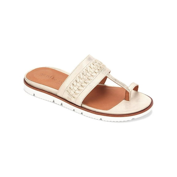 Gentle Souls by Kenneth Cole Womens Lavern Lite Leather Braided Thong Sandals