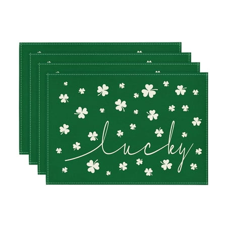 

Doilies for End Tables 4PCS St. Patrick s Day Western Placemat Green Table Decoration Non Heat Insulation Linen Placemat Place Mats Plate Mates Rose Table Mats Outdoor Table Centerpiece Mat Plaid