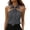 Grey, variant on Tie Neck Sleeveless Shirt Blouse Work Shirt Collared Casual Work Blouses Summer Tops Halter Top Sleeveless Collared Shirt Slim Fit Top Dressy Casual Blouse, Black, S
