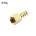 thumbnail image 3 of Uxcell 5 Pack Brass Hose Barb Fitting, 5/16" Bard x 1/4" NPT Female Hose Connector, 3 of 6