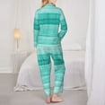 thumbnail image 6 of Goofa Teal Turquoise Printed Women’s 2 Piece Pajama Set Super,Pajamas Women's Long Sleeve Sleepwear Soft Button Down Loungewear Pjs Lounge Set Nightwear-Large, 6 of 9