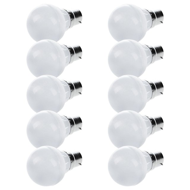10X B22 Ahorro de Energia LED Bombilla Luz 220V 3W Blanco Nueva Imitar Ceramica