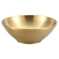 thumbnail image 2 of Noodle Bowl with Anti-slip Texture Stainless Steel Soup Bowl Durable Korean Style Fruit Salad Bowl for Home Tableware Golden Silver Color for Dining, 2 of 10