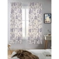 thumbnail image 5 of Purple Fruit Curtains 63 Inch Length, Sheer Curtains for Bedroom Living Room Window Country Retro Floral Botanical Plant Rod Pocket Voile Drapes Kitchen Curtains Small Half Window 42"x63" 2 Panels, 5 of 6
